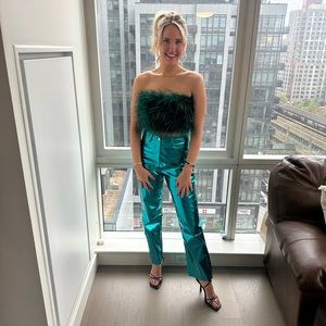 12th tribe blue metallic pants